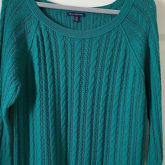 American Eagle Outfitters Sweater Teal Scoop Neck Women’s Size XL - Picture 5 of 10
